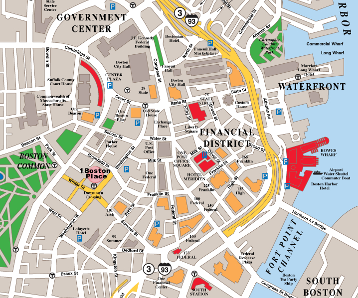 Map of Boston Massachusetts